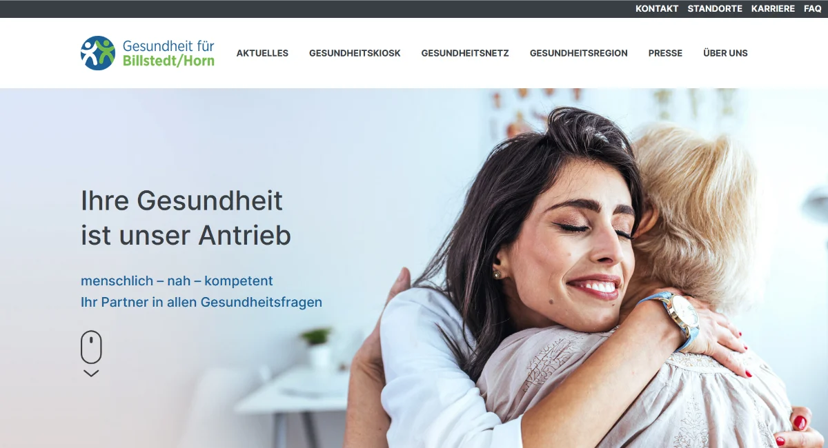 Screenshot der Website gesundheit-bh.de
