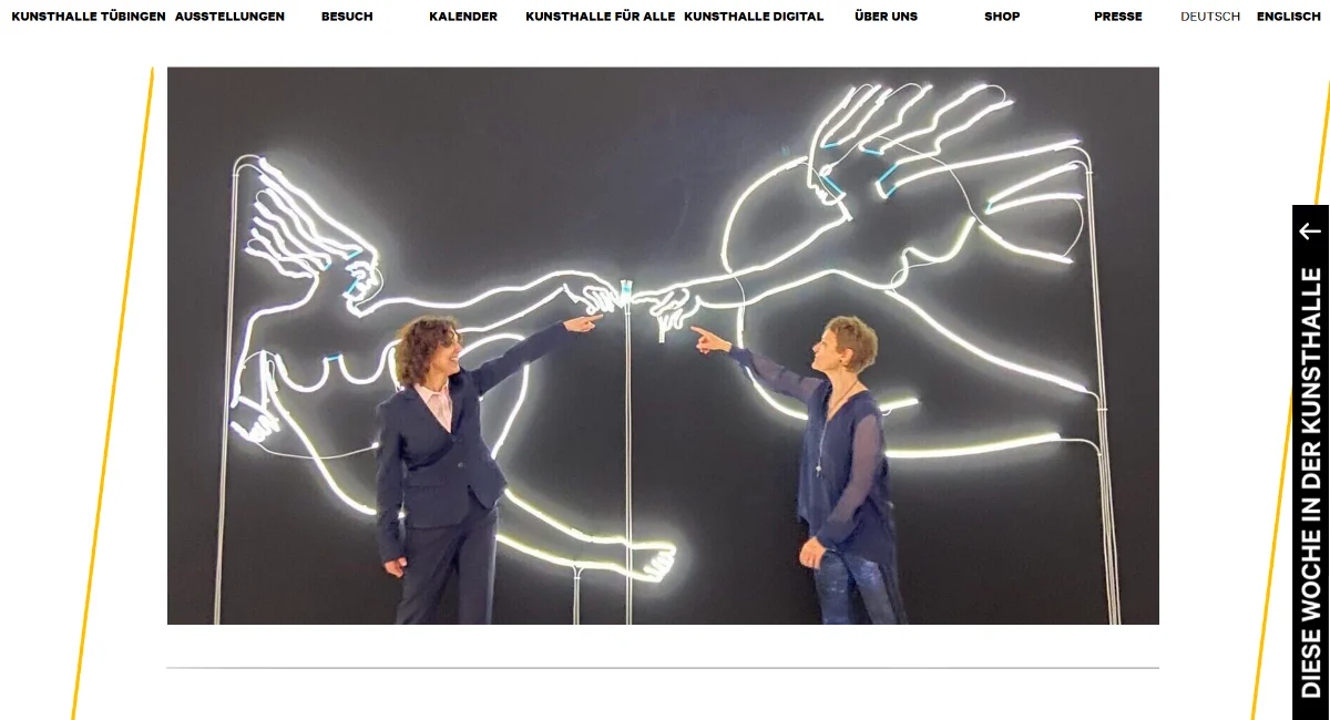 Screenshot der Website kunsthalle-tuebingen.de